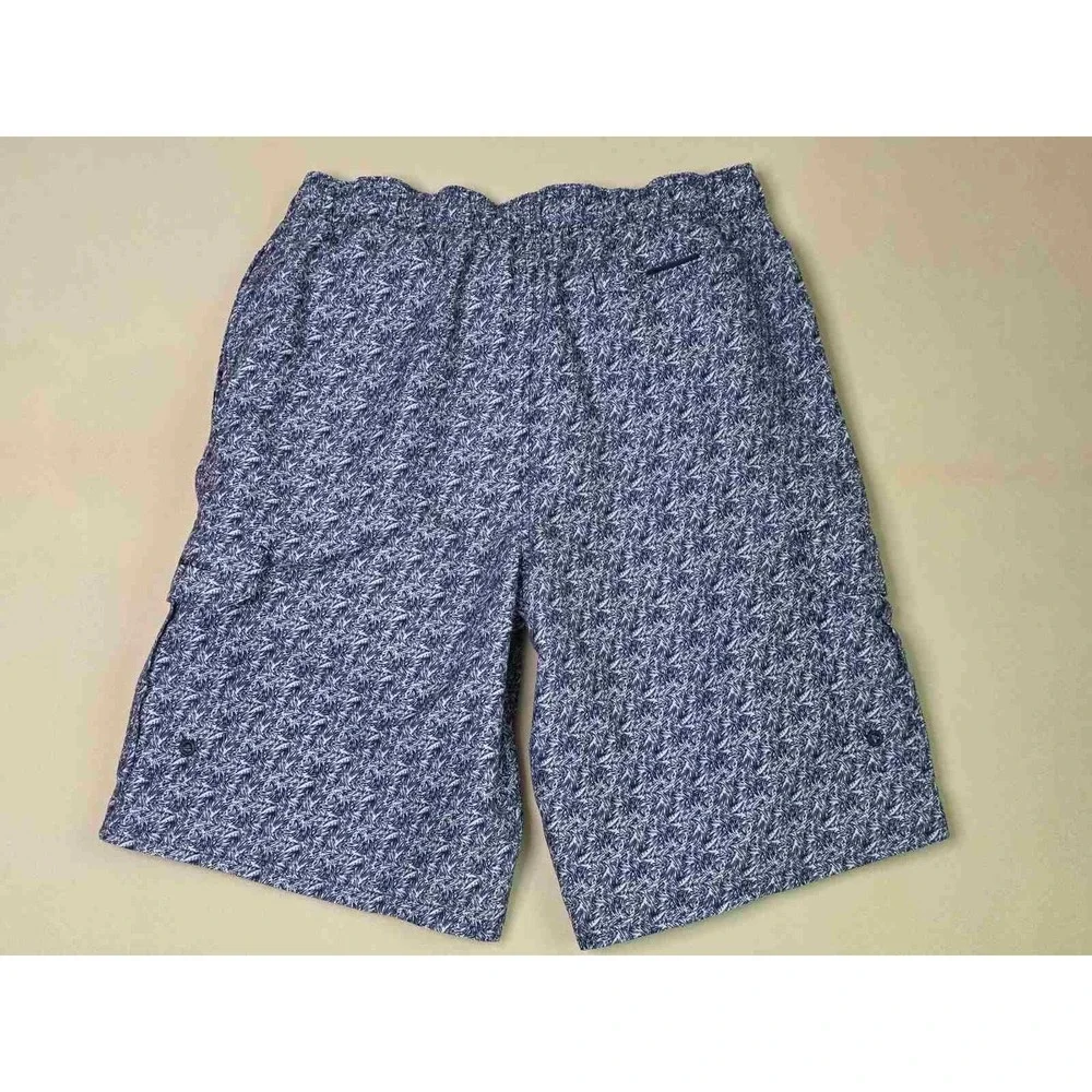 Beverly Hills Polo‎ Club Swim Trunks Men's Size L Blue White Board Shorts Lined